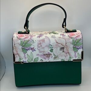 Dune London Green and Floral Satchel